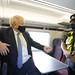 Boris Johnson and Priti Patel working on the Train