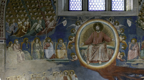Giotto, Last Judgment, detail with the Court of Heaven and Christ in Majesty, Arena Chapel