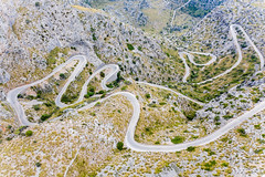 "The snake" or Sa Calobra Road - MA-2141: one of the most scenic drives in the world. Drone photo