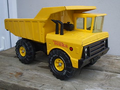 Vintage Tonka Toys  XMB-975 Pressed Steel Bright Yellow  Mighty Dump Truck