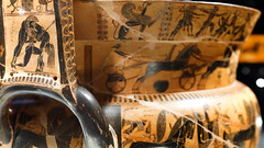 Kleitias and Ergotimos, François Vase, detail with chariot race organized by Achilles to honor Patroclus