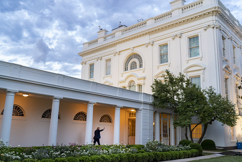 President Trump in the Colonnade by The White House, on Flickr
