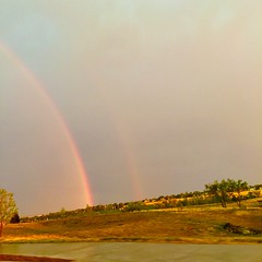August 26, 2020 - Double rainbow after much-needed rain. (Mary Lindow)