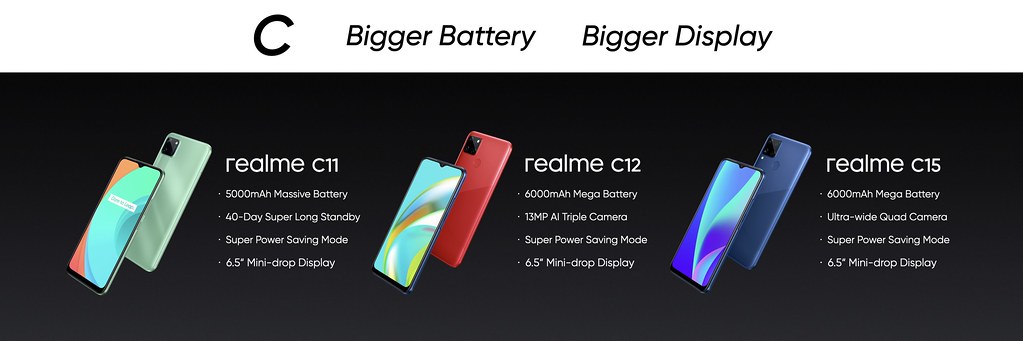 01_【4G產品線】realme C系列，主打大螢幕大電池。