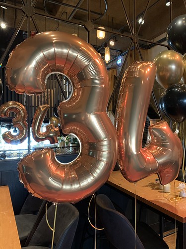 Folieballon Cijfer 34 Verjaardag Cafe in the City Rotterdam