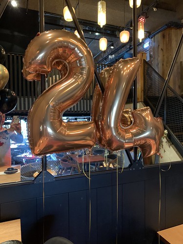 Folieballon Cijfer 24 Verjaardag Cafe in the City Rotterdam