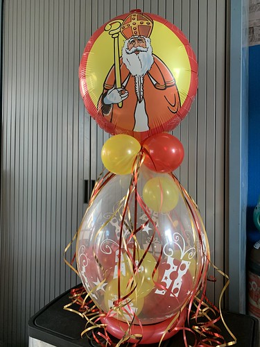 Kadoballon Sinterklaas met Ballon bovenop