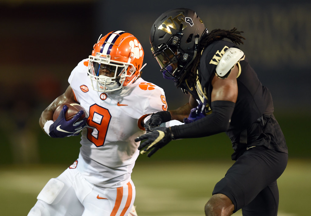 Clemson Football Photo of s and Wake Forest and Travis Etienne