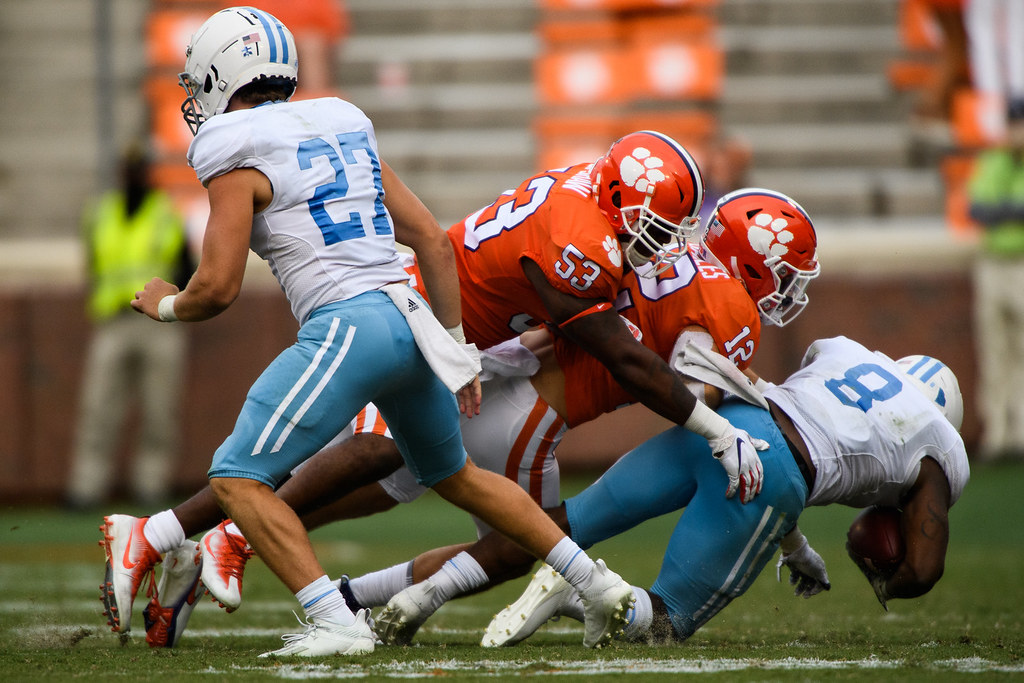 Clemson Football Photo of Regan Upshaw and Tyler Venables and thecitadel