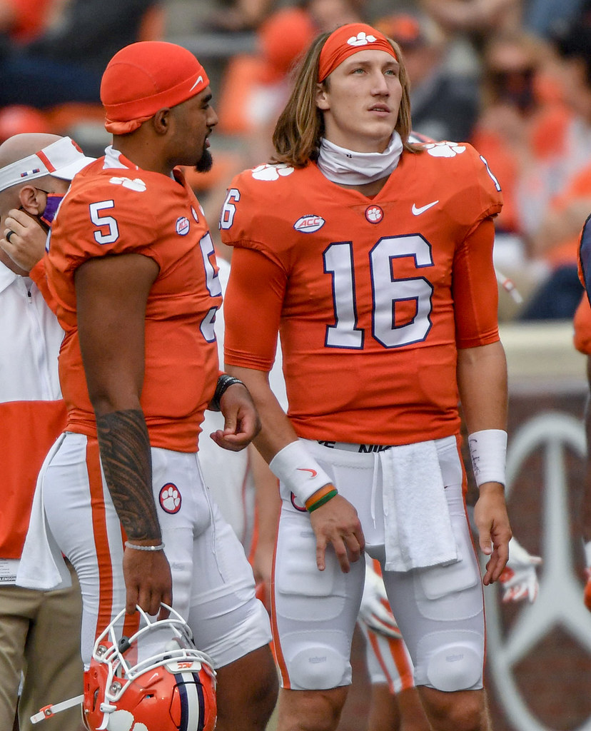 Clemson Football Photo of DJ Uiagalelei and Trevor Lawrence and thecitadel