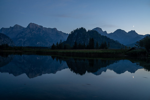 Last daylight on lake Almsee, Upper Austria (AT)