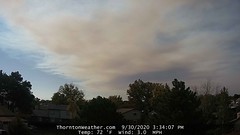 September 30, 2020 - Smoky skies late in the day. (ThorntonWeather.com)