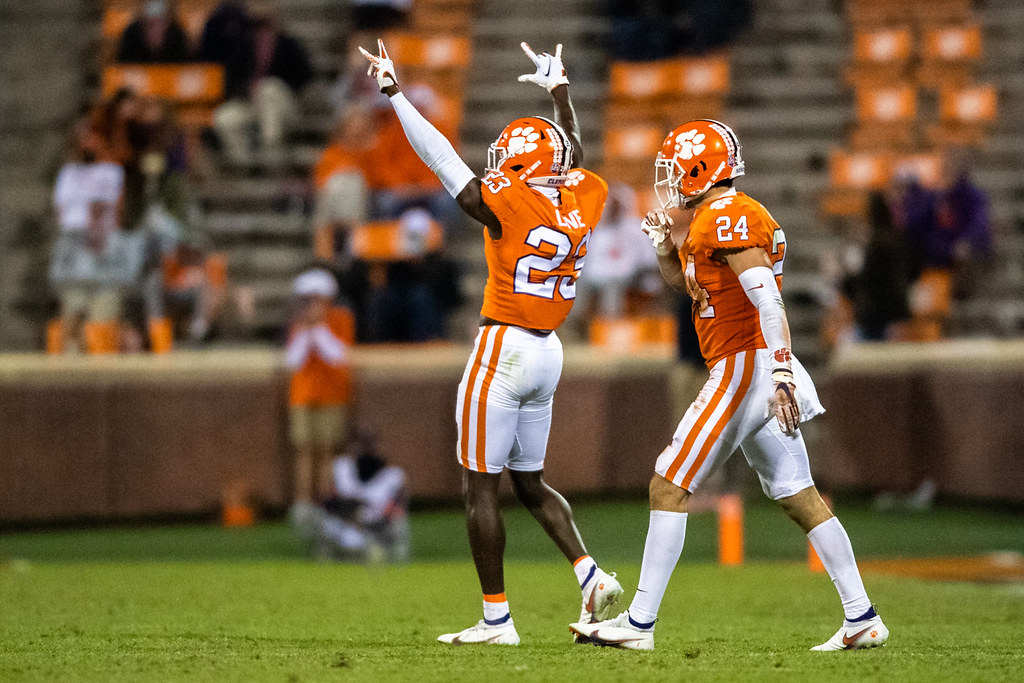 Clemson Football Photo of Andrew Booth and Virginia