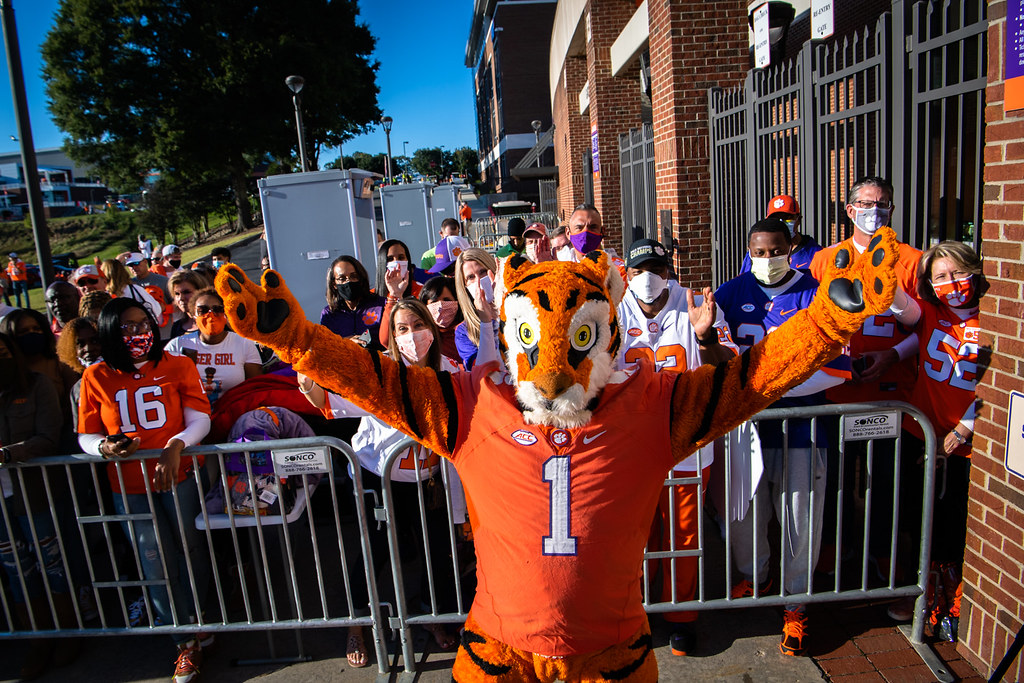 Clemson Football Photo of Fans and The Tiger and Virginia