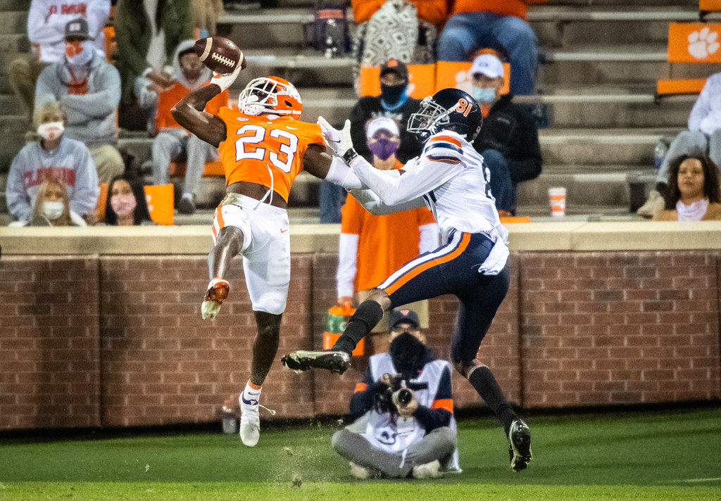 Clemson Football Photo of Andrew Booth and Virginia