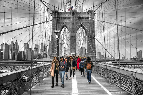 People on a bridge