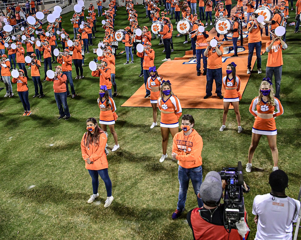 Clemson Football Photo of Cheerleaders and Tiger Band and Virginia