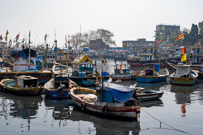 Mumbai, India - February 29, 2020: View of fishing boats sitting in the harbor at the Sassoon Docks<br/>© <a href="https://flickr.com/people/39908901@N06" target="_blank" rel="nofollow">39908901@N06</a> (<a href="https://flickr.com/photo.gne?id=50420473096" target="_blank" rel="nofollow">Flickr</a>)