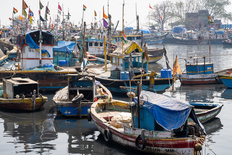 Mumbai, India - February 29, 2020: View of fishing boats sitting in the harbor at the Sassoon Docks<br/>© <a href="https://flickr.com/people/39908901@N06" target="_blank" rel="nofollow">39908901@N06</a> (<a href="https://flickr.com/photo.gne?id=50420485806" target="_blank" rel="nofollow">Flickr</a>)