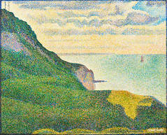 Seascape at Port-en-Bessin, Normandy (1888) by Georges Seurat. Original from The National Gallery of Art. Digitally enhanced by rawpixel.