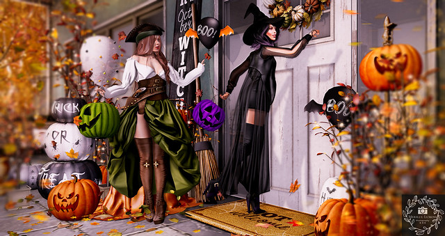 trickortreat trick treat halloween pumpkin pumpkins orange pirate witch witchy knock knocking door autumn fall leaves belleepoque astralia ison jian