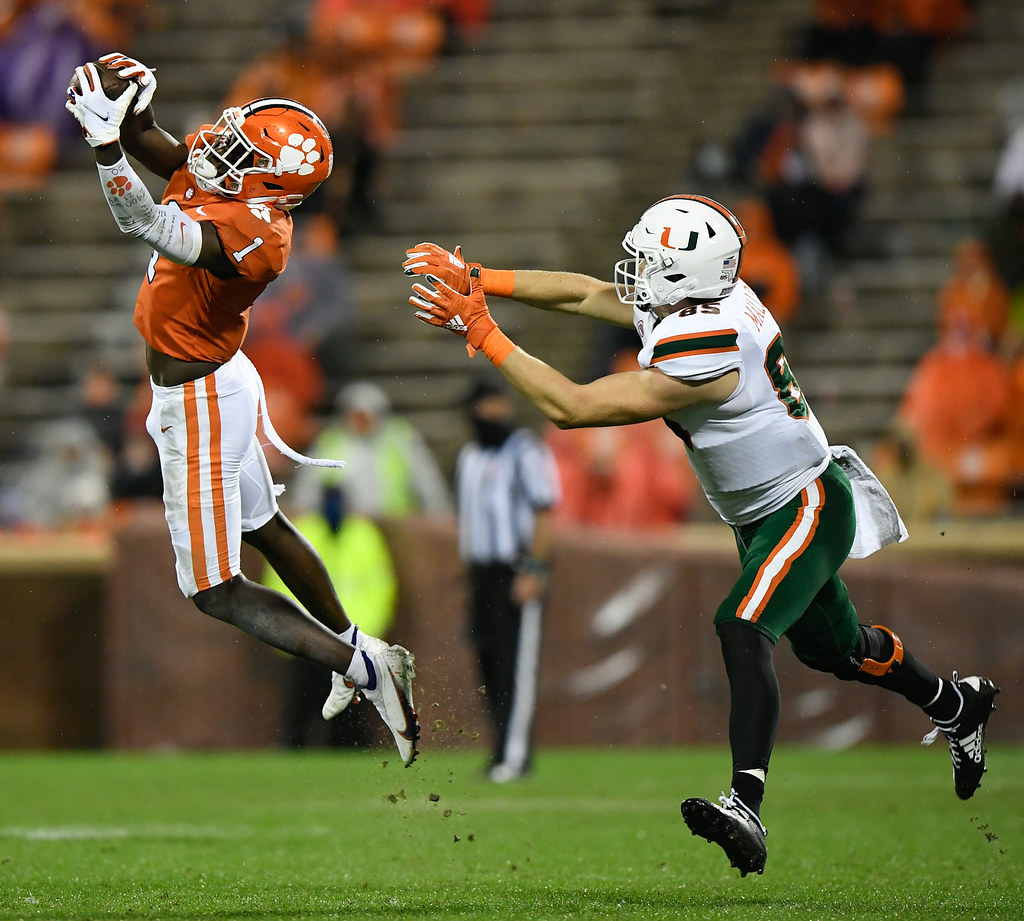 Clemson Football Photo of Derion Kendrick and miami