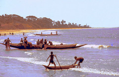 On the beach, The Gambia, 1984.