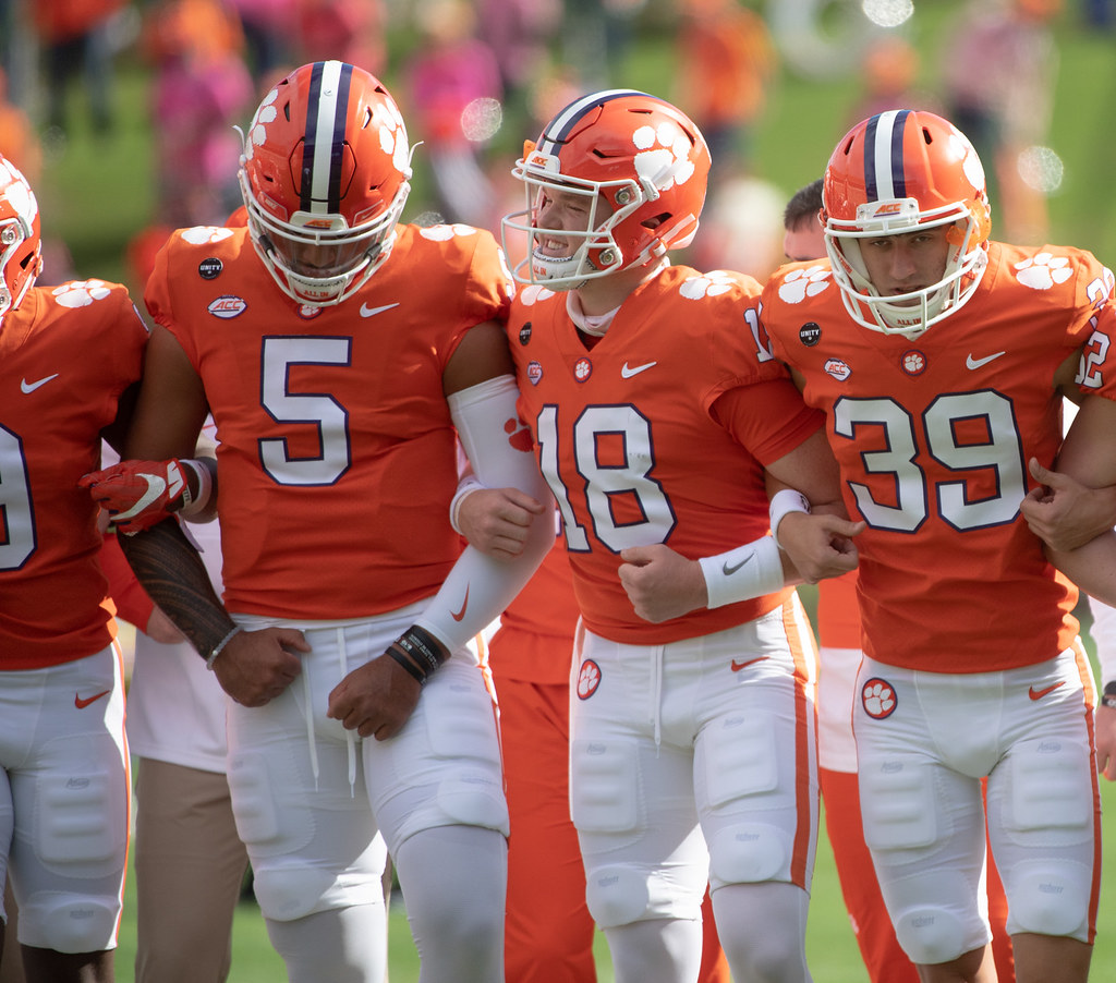 Clemson Football Photo of DJ Uiagalelei and Hunter Helms and Boston College
