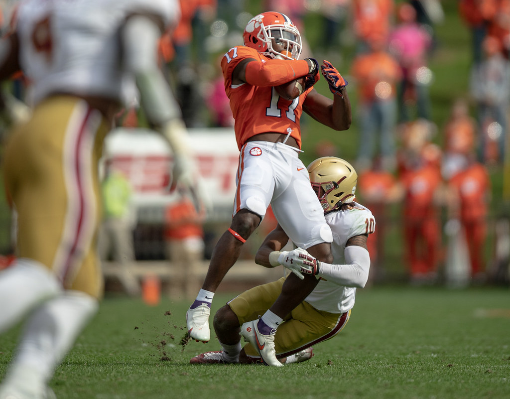 Clemson Football Photo of Cornell Powell and Boston College