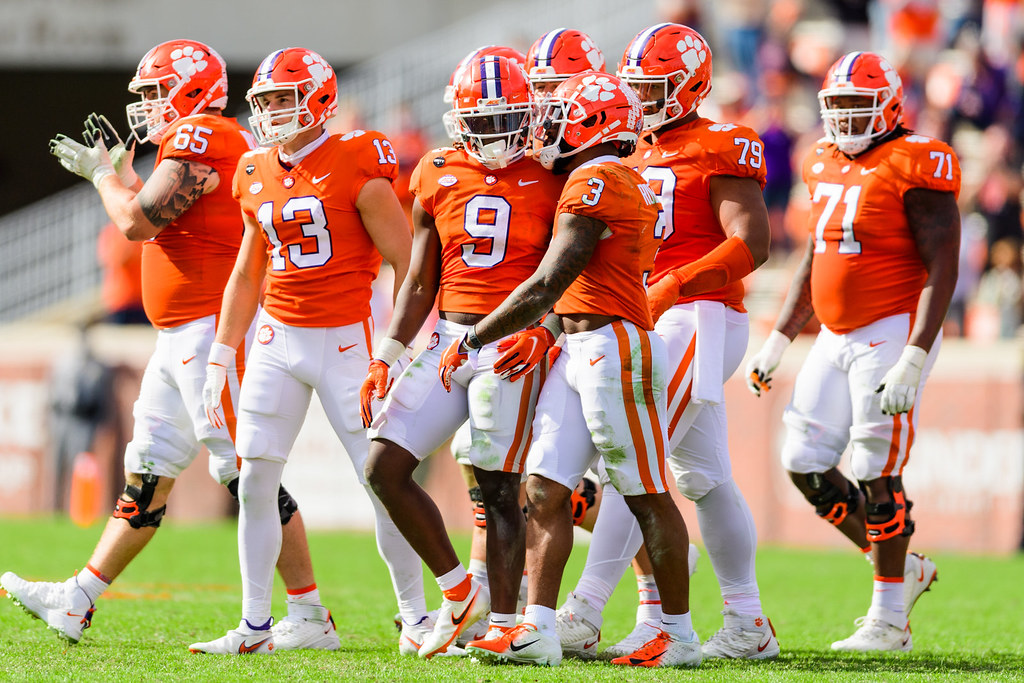 Clemson Football Photo of Amari Rodgers and Travis Etienne and Boston College
