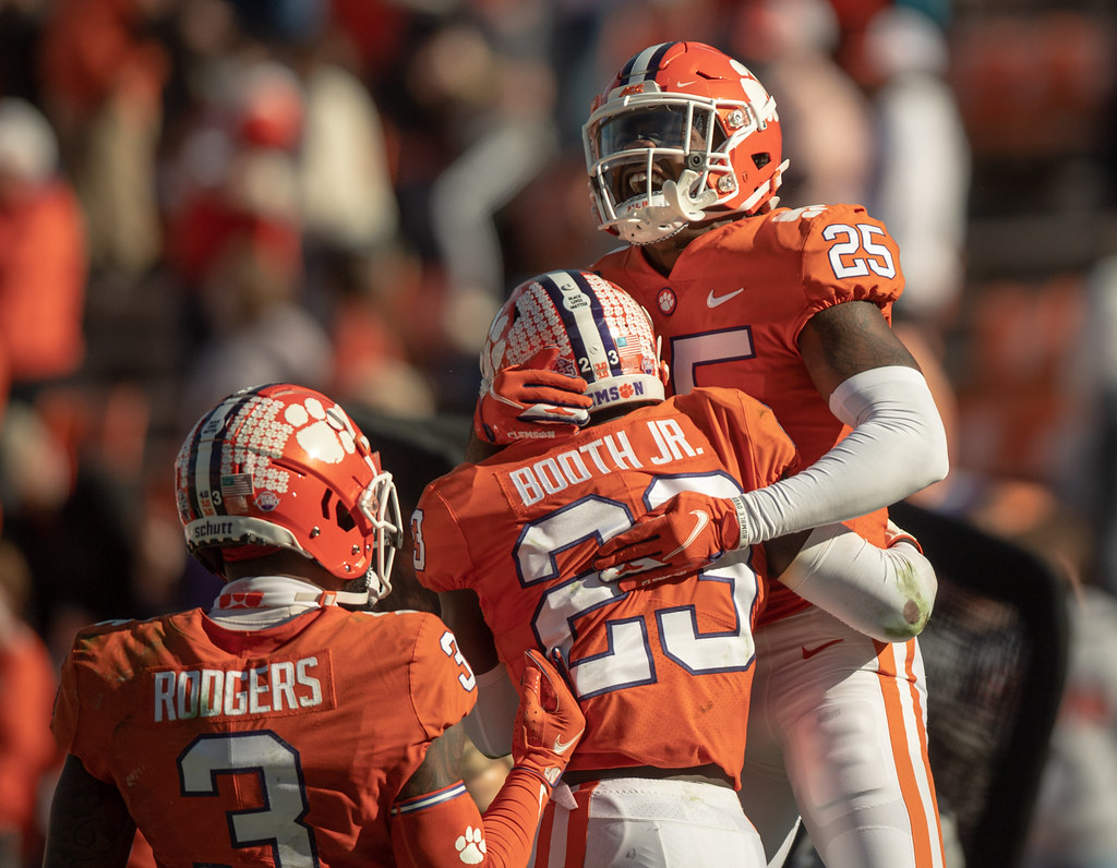 Clemson Football Photo of Andrew Booth and Jalyn Phillips and Boston College