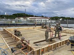 NMCB-3 builds a radar housing project at Camp Hansen in Okinawa, Japan.