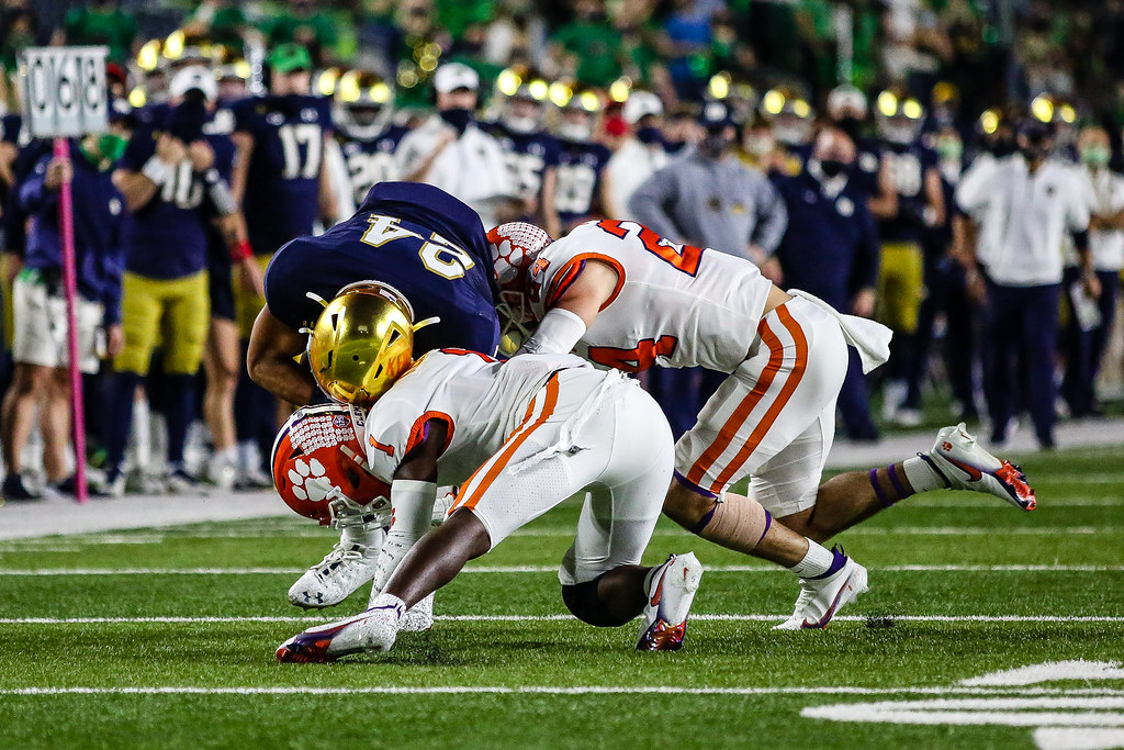 Clemson Football Photo of Derion Kendrick and notredame