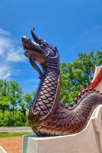 Naga sculpture in Muang Boran (Ancient City) open air museum in Samut Phrakan near Bangkok, Thailand