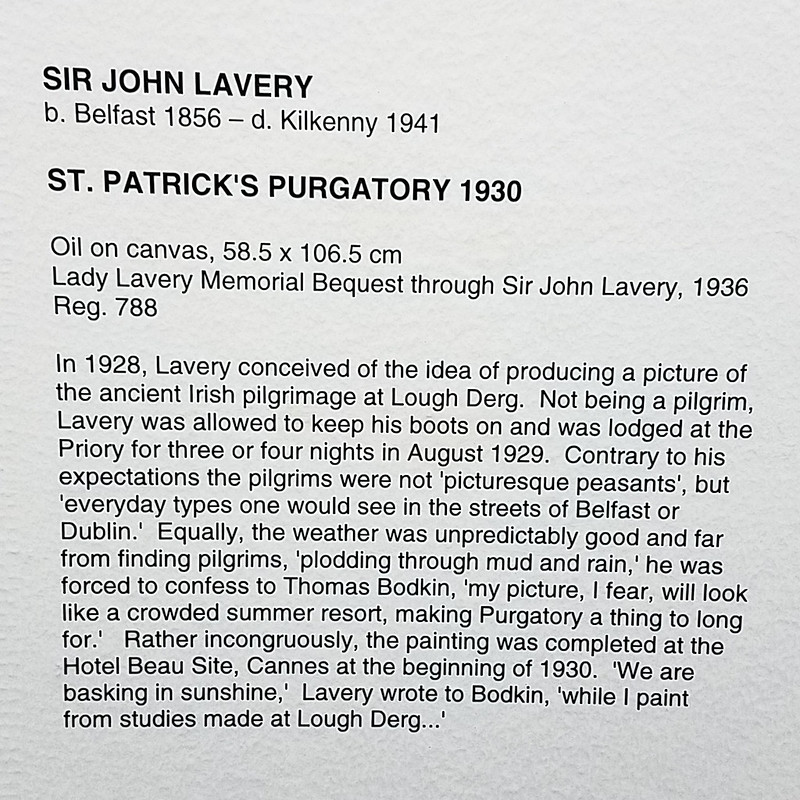 Museum Placard for "St. Patrick's Purgatory" by Sir John Lavery<br/>© <a href="https://flickr.com/people/144075308@N06" target="_blank" rel="nofollow">144075308@N06</a> (<a href="https://flickr.com/photo.gne?id=50620840178" target="_blank" rel="nofollow">Flickr</a>)