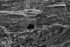 A Distant View to the Black Arch (Black & White, Arches National Park)