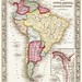 Map of South America, showing its political divisions; Map showing the proposed Atrato-inter-oceanic canalroutes, for connecting the Atlantic and Pacific oceans (1863) by Samuel Augustus Mitchell. Original From The New York Public Library. Digitally enhan
