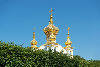 Gold and Green. Domes of Peterhof