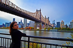 Me + Queensboro Bridge , Roosevelt Island & Midtown Manhattan View from Queensbridge Park Queens New York City NY P00724 DSC_2905