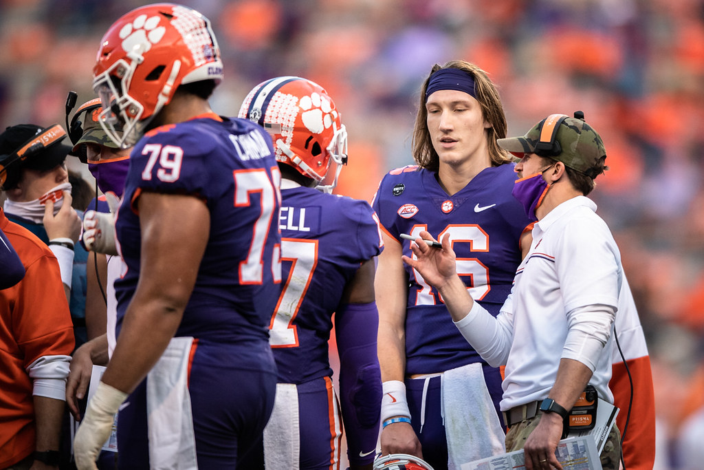 Clemson Football Photo of Trevor Lawrence and Tyler Grisham and pittsburgh