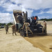 Seabees assigned to U.S. Naval Mobile Construction Battalion (NMCB) 3 Detail Tinian execute a sand laydown pave training in preparation for Marpo Heights Road G construction in Tinian.