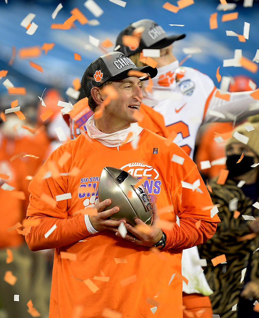 Clemson Football Photo of Dabo Swinney and notredame and accchampionship