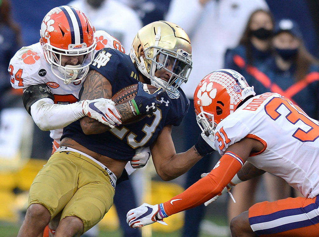 Clemson Football Photo of Mario Goodrich and Nolan Turner and notredame and accchampionship