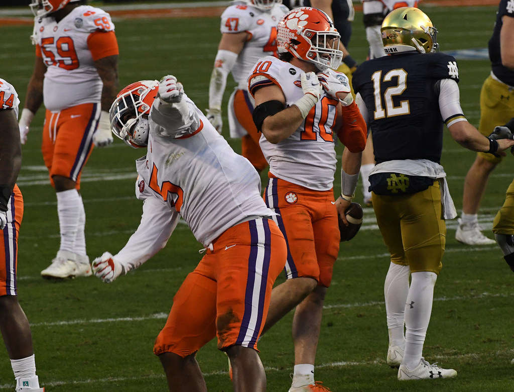Clemson Football Photo of KJ Henry and notredame and accchampionship