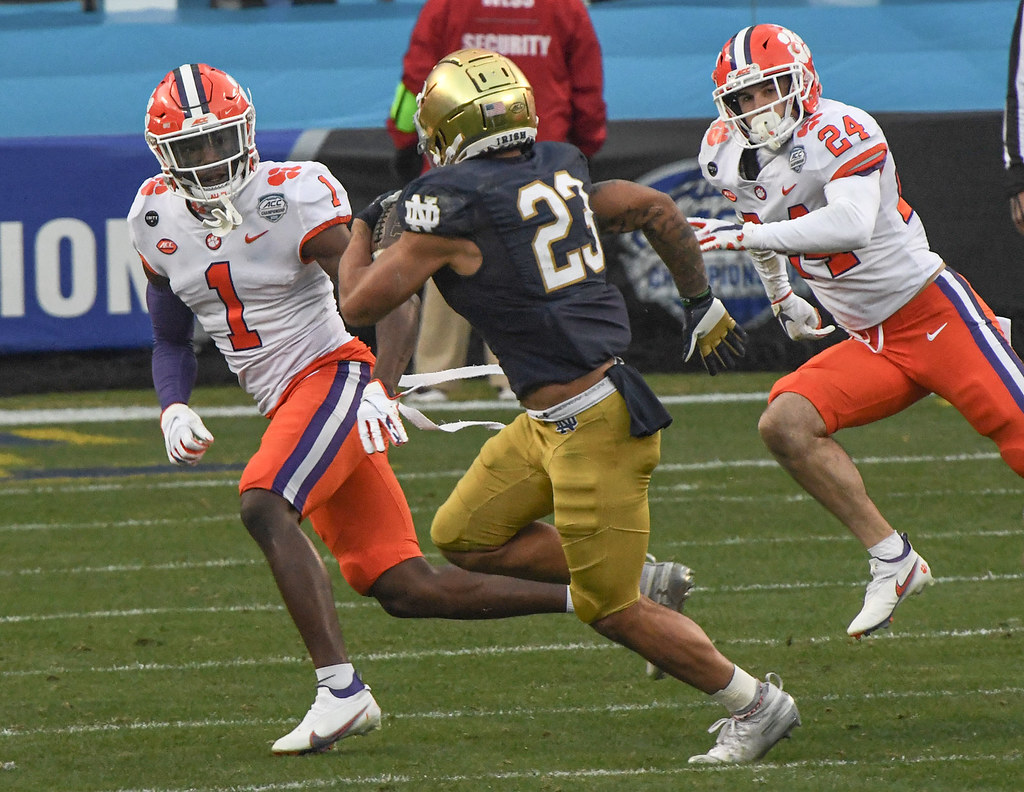 Clemson Football Photo of Derion Kendrick and notredame and accchampionship