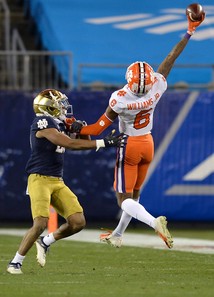 Clemson Football Photo of EJ Williams and notredame and accchampionship
