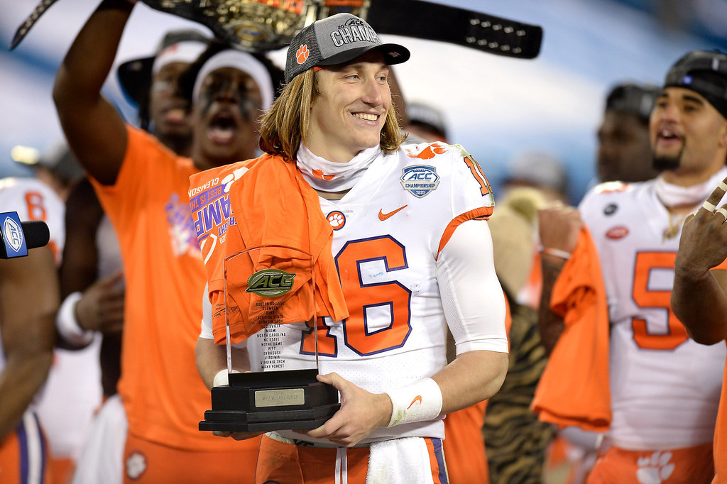 Clemson Football Photo of Trevor Lawrence and notredame and accchampionship
