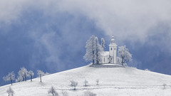 White Christmas at St Thomas Church, nr Škofja Loka, Slovenia