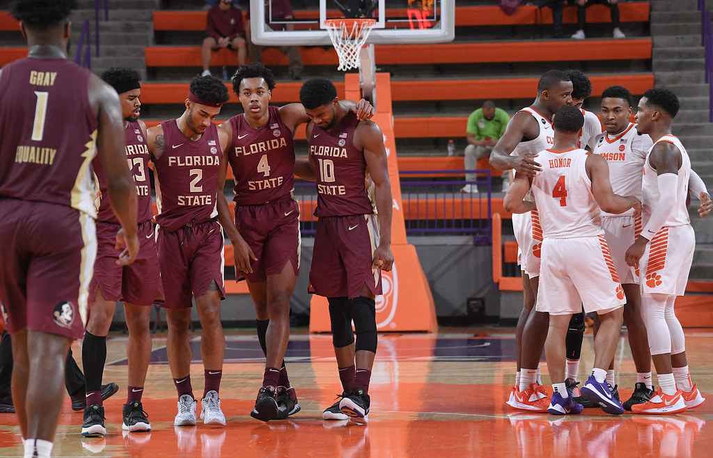 Clemson Basketball Photo of Aamir Simms and Nick Honor and Florida State