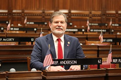 Rep. Anderson at his desk on the first day of the 2021 legislative session.